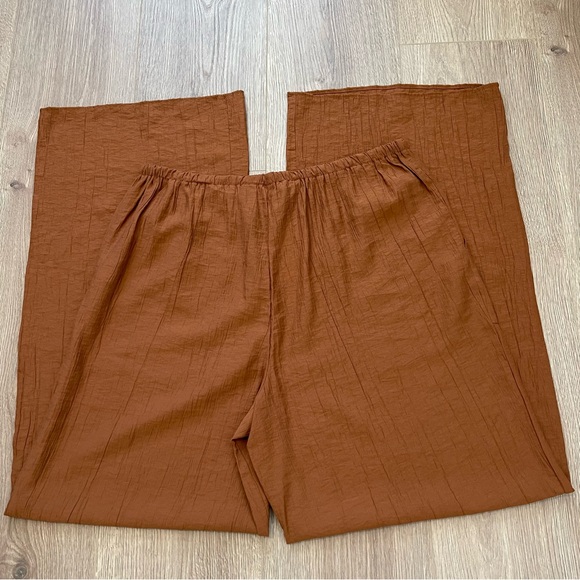 Zara Textured Wide Leg Pants Size Large - New - Picture 3 of 7